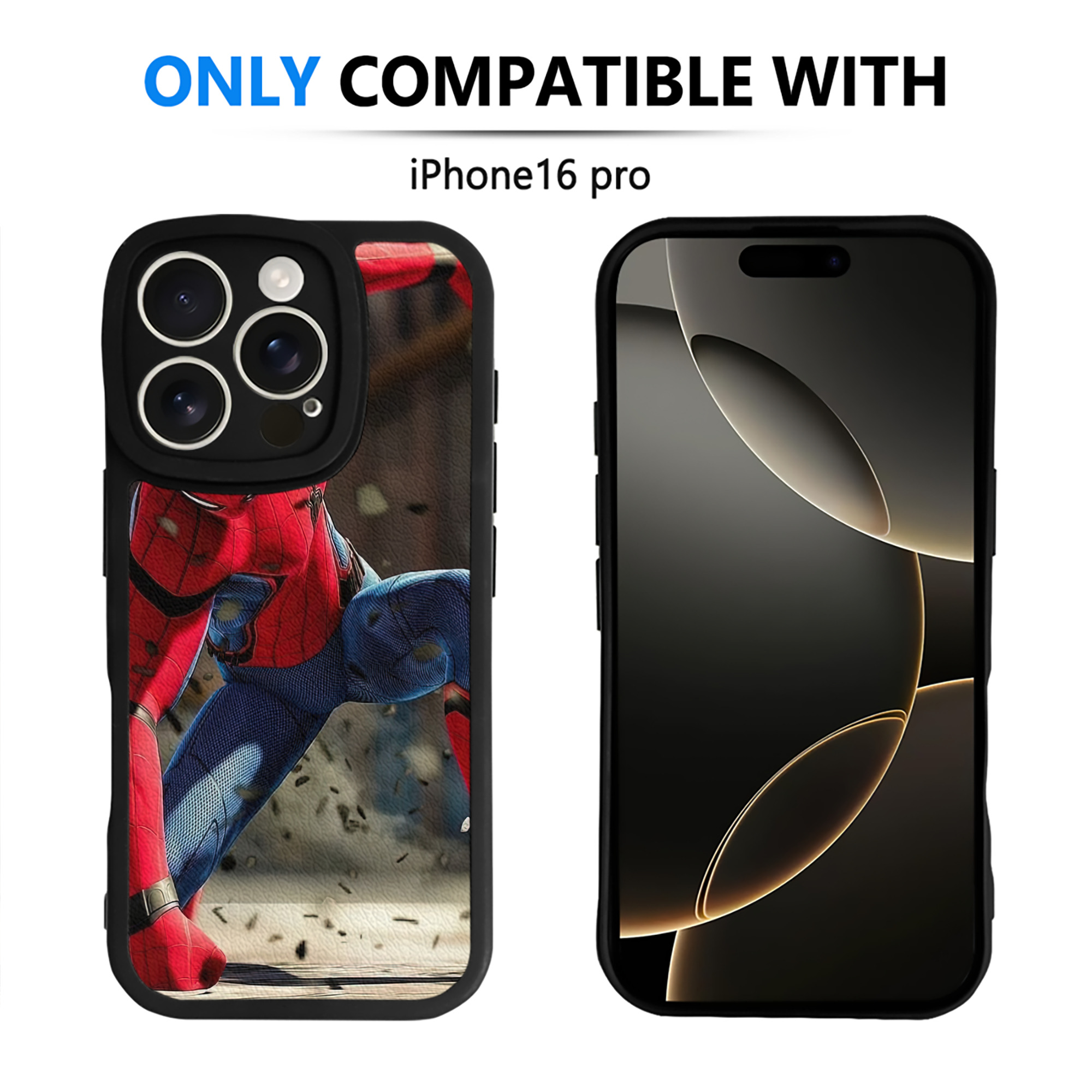 Spider Man スパイダーマン 【iPhone 16シリーズ対応】シリコンスマホケース（レザー調） 材質：シリコン